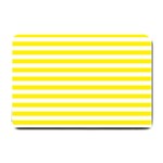 Horizontal Stripes - White and Canary Yellow Small Doormat
