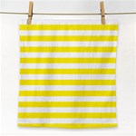 Horizontal Stripes - White and Canary Yellow Face Towel