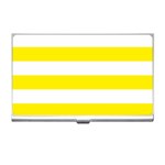 Horizontal Stripes - White and Canary Yellow Business Card Holder