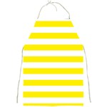 Horizontal Stripes - White and Canary Yellow Full Print Apron