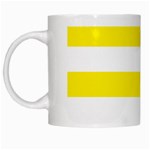Horizontal Stripes - White and Canary Yellow White Mug