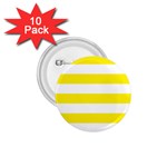 Horizontal Stripes - White and Canary Yellow 1.75  Button (10 pack)