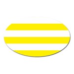 Horizontal Stripes - White and Canary Yellow Magnet (Oval)