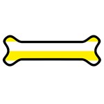 Horizontal Stripes - White and Canary Yellow Magnet (Dog Bone)