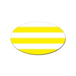 Horizontal Stripes - White and Canary Yellow Sticker Oval (100 pack)