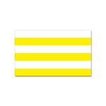 Horizontal Stripes - White and Canary Yellow Sticker Rectangular (100 pack)