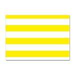 Horizontal Stripes - White and Canary Yellow Sticker A4 (10 pack)