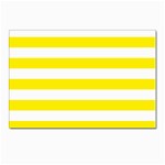 Horizontal Stripes - White and Canary Yellow Postcard 4 x 6  (Pkg of 10)
