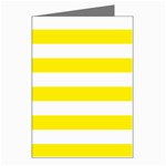 Horizontal Stripes - White and Canary Yellow Greeting Card