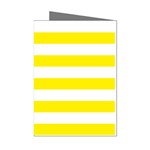 Horizontal Stripes - White and Canary Yellow Mini Greeting Cards (Pkg of 8)