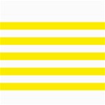 Horizontal Stripes - White and Canary Yellow 5  x 7  Photo Cards
