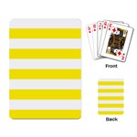 Horizontal Stripes - White and Canary Yellow Playing Cards Single Design