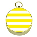 Horizontal Stripes - White and Canary Yellow Gold Compass