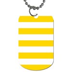 Horizontal Stripes - White and Gold Yellow Dog Tag (One Side)