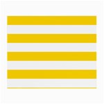 Horizontal Stripes - White and Gold Yellow Small Glasses Cloth (2 Sides)