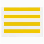 Horizontal Stripes - White and Gold Yellow Large Glasses Cloth
