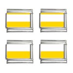 Horizontal Stripes - White and Gold Yellow 9mm Italian Charm (4 pack)