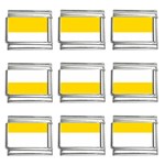 Horizontal Stripes - White and Gold Yellow 9mm Italian Charm (9 pack)