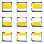 Horizontal Stripes - White and Gold Yellow Mega Link Italian Charm (9 pack)