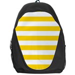 Horizontal Stripes - White and Gold Yellow Backpack Bag