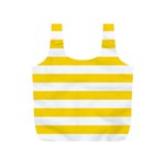 Horizontal Stripes - White and Gold Yellow Full Print Recycle Bag (S)