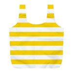 Horizontal Stripes - White and Gold Yellow Full Print Recycle Bag (L)