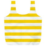 Horizontal Stripes - White and Gold Yellow Full Print Recycle Bag (XL)