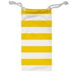 Horizontal Stripes - White and Gold Yellow Jewelry Bag