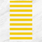 Horizontal Stripes - White and Gold Yellow Canvas 40  x 72 