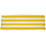 Horizontal Stripes - White and Gold Yellow Body Pillow Case Dakimakura (Two Sides)