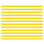 Horizontal Stripes - White and Gold Yellow Double Sided Flano Blanket (Small)