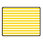 Horizontal Stripes - White and Gold Yellow Double Sided Fleece Blanket (Small) (Two Sides)
