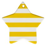 Horizontal Stripes - White and Gold Yellow Ornament (Star)