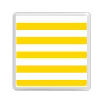 Horizontal Stripes - White and Gold Yellow Memory Card Reader with Storage (Square)
