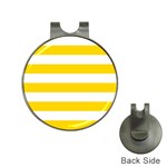 Horizontal Stripes - White and Gold Yellow Golf Ball Marker Hat Clip