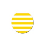 Horizontal Stripes - White and Gold Yellow Golf Ball Marker (4 pack)