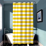 Horizontal Stripes - White and Gold Yellow Shower Curtain 36  x 72  (Stall)