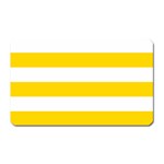 Horizontal Stripes - White and Gold Yellow Magnet (Rectangular)