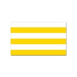 Horizontal Stripes - White and Gold Yellow Sticker Rectangular (100 pack)