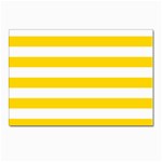 Horizontal Stripes - White and Gold Yellow Postcard 4  x 6 