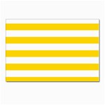 Horizontal Stripes - White and Gold Yellow Postcard 5  x 7 