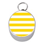 Horizontal Stripes - White and Gold Yellow Silver Compass (Mini)