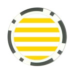 Horizontal Stripes - White and Gold Yellow Poker Chip Card Guard