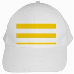 Horizontal Stripes - White and Gold Yellow White Cap