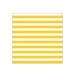 Horizontal Stripes - White and Banana Yellow Satin Bandana Scarf