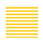 Horizontal Stripes - White and Banana Yellow Small Satin Scarf  (Square)