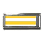 Horizontal Stripes - White and Banana Yellow Superlink Italian Charm (9mm)