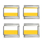 Horizontal Stripes - White and Banana Yellow 9mm Italian Charm (4 pack)