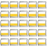 Horizontal Stripes - White and Banana Yellow 9mm Italian Charm (25 pack)