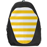 Horizontal Stripes - White and Banana Yellow Backpack Bag